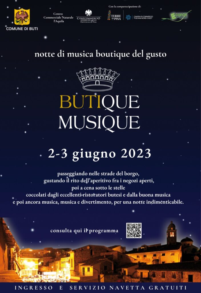 Butique Musique 2023 – La notte blu di Buti: musica e buon gusto